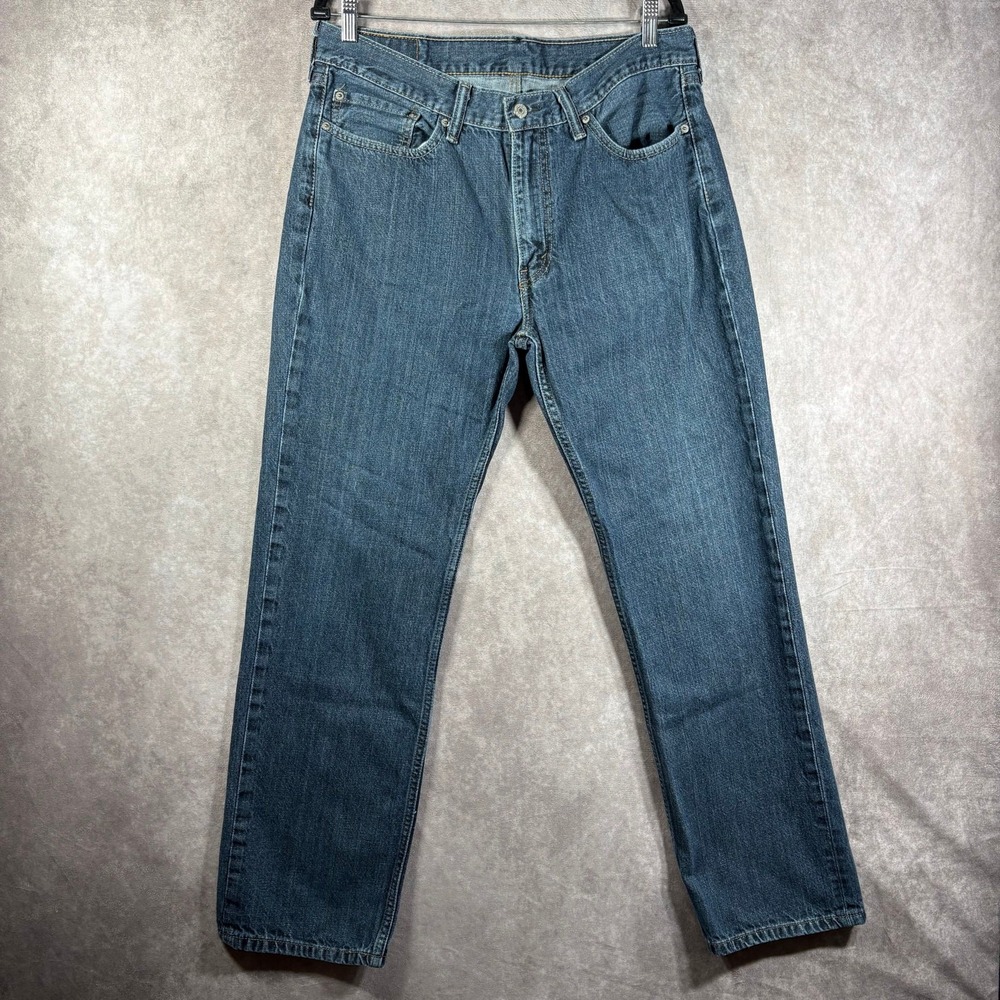 Levi's 514 Jeans Mens Size 36X32 Blue Dark Wash Denim Straight Fit Everyday